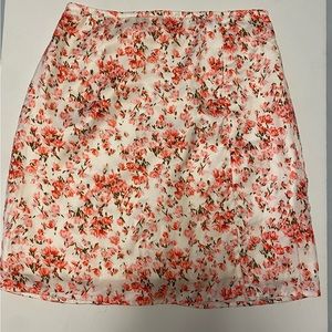 O. Vianca Silky Floral Skirt Small